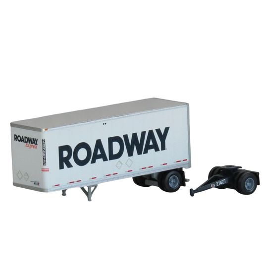 Trainworx (42884-01) | 28' Pup Van Trailer with Converter Dolly | Roadway #202625 | Assembled | N Scale