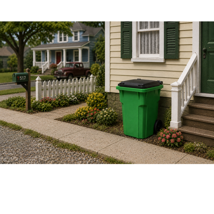 Big Dog Trains | Green Trash Can | Pkg of 10 | HO Scale