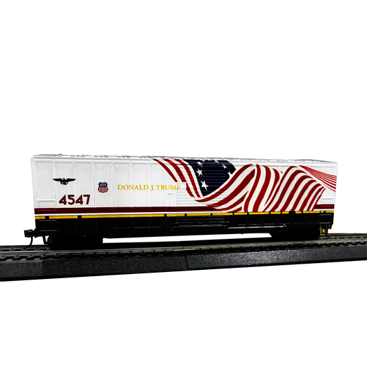 Value Trains USA N10118 Union Pacific 4547 Donald Trump Locomotive Scheme 50' 6" ACF Boxcar N Scale