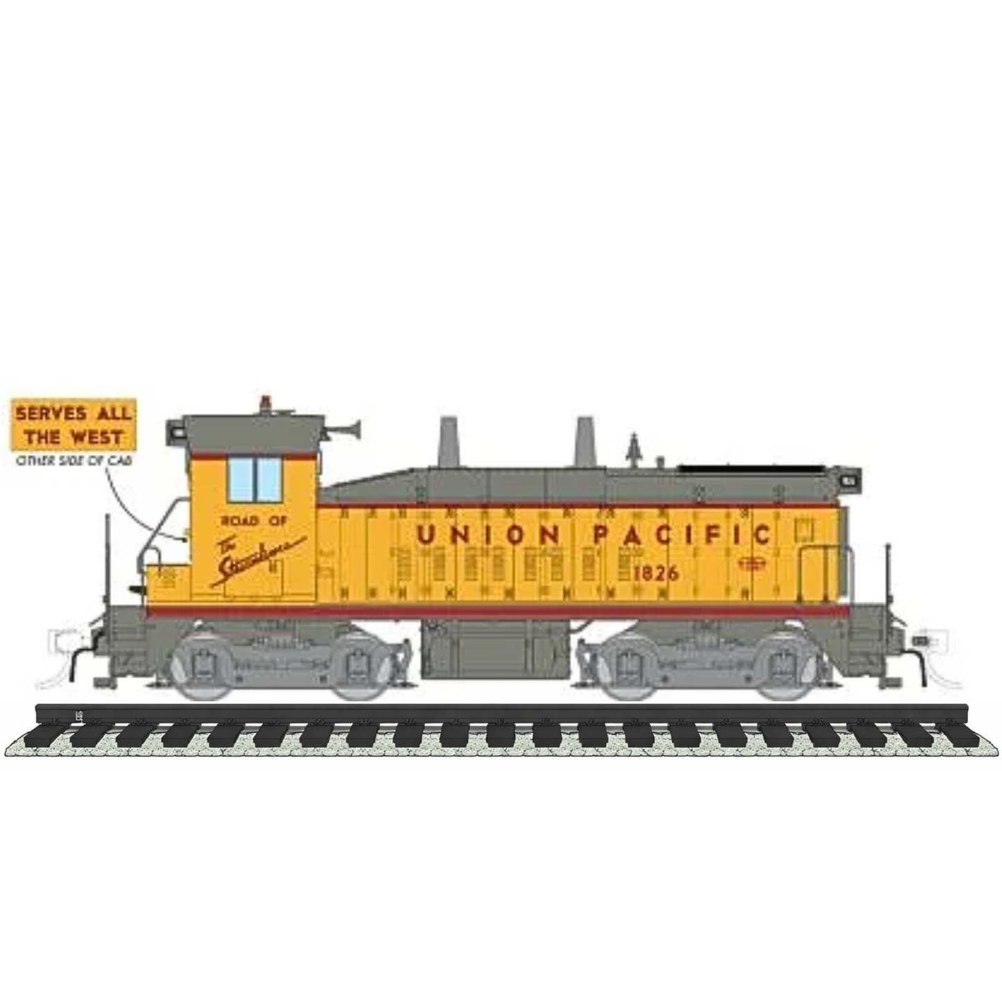 Rapido (27595) | EMD SW9 | Union Pacific As Delivered Slogan #1834 | DC/DCC/Sound | HO Scale