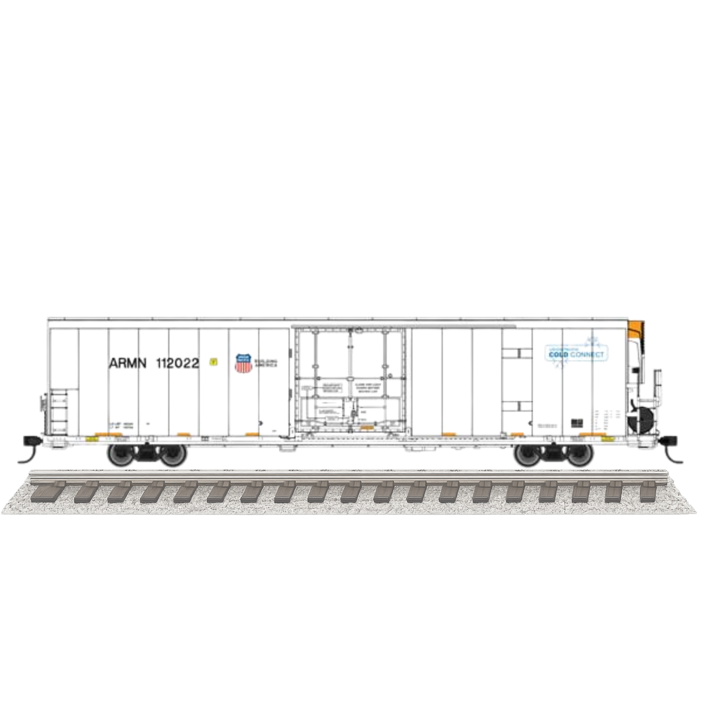 WalthersMainline (910-4174) • 72' Modern Refrigerator Boxcar • Union Pacific(R) #112073 • HO Scale (Pre-Order)