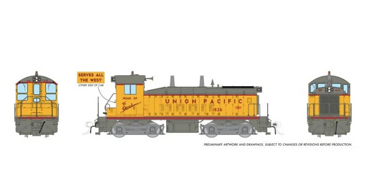 Rapido - EMD SW9 - Union Pacific As Delivered Slogan #1826  - DC/DCC/Sound - HO Scale