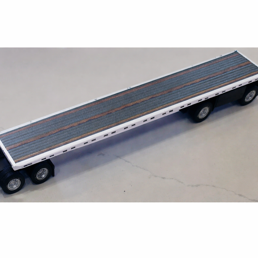 HO Logistics Replicas (HL-477) | High Boy 48' Spread Axle Flat Bed Trailer (White) | HO Scale