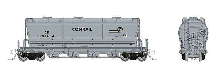 Rapido, ACF PD3500 Flexi Flo Covered Hopper, Conrail, 1980s Repaint, N Scale