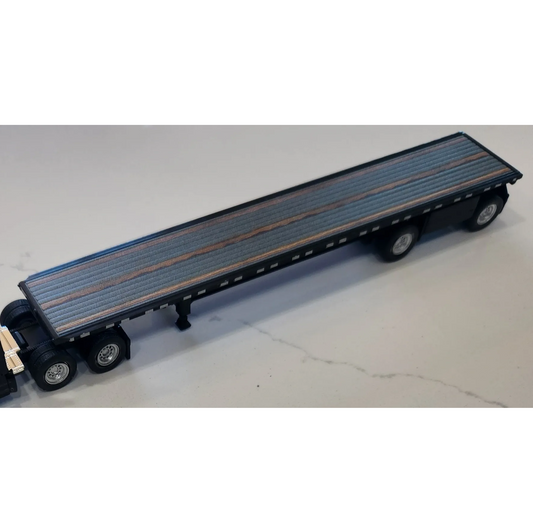 HO Logistics Replicas (HL-479) | High Boy 48' Spread Axle Flat Bed Trailer (Black) | HO Scale