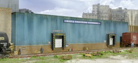 Walthers Cornerstone, Bud's Trucking Company Background Building Kit, HO Scale