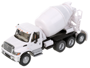 Walthers SceneMaster International(R) 7600 3-Axle Cement Mixer, Assembled, White, HO Scale