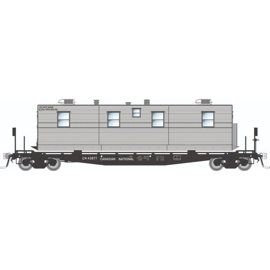 Rapido Class F30A 50' Flatcar w/ Camp Vans (138112) | 6 Pack | Canadian National Set #1 | HO Scale