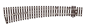 Peco, Code 100 Curved Double Radius Turnout, Streamline, Left Hand, Insulfrog, SL87, HO Scale