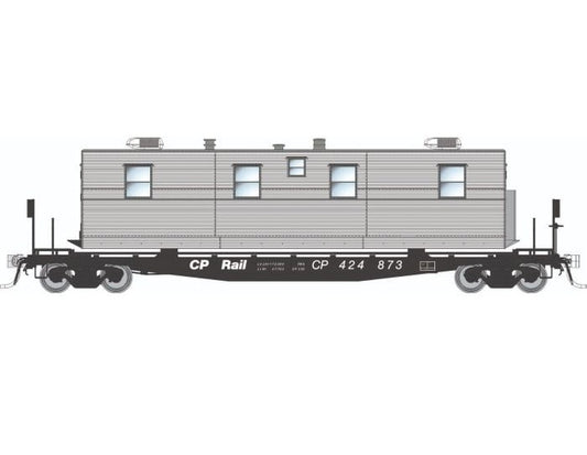 Rapido Class F30A 50' Flatcar w/ Camp Vans (138114) | 6 Pack | Canadian Pacific Set #1 | HO Scale