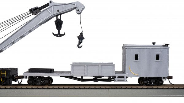 Bachmann Silver Series(R) (16149) | 250-Ton Crane Derrick with Boom Tender | Painted/Unlettered | HO Scale