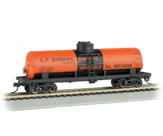 Bachmann Silver Series(R) (17803) | 40' Single-Dome Tank Car | C.F. Simonin's Sons, Inc. #20157 | HO Scale