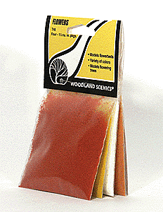 Woodland Scenics, Flowers, Turf Material, Red/White/Yellow/Orange