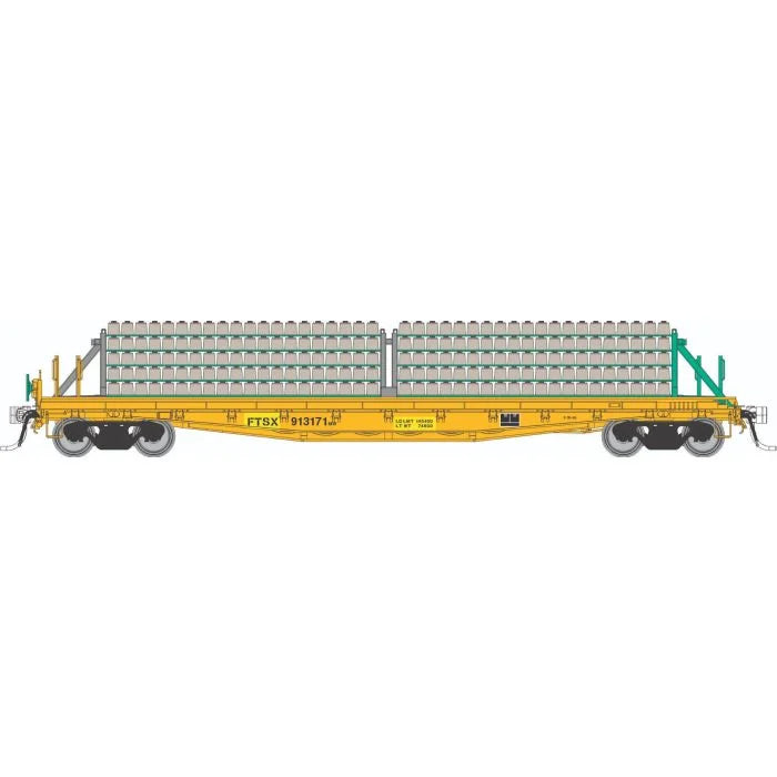 Rapido Class F30D 50' Concrete Tie Car w/ Load (138306A) | Single | Fairmont Tamper | HO Scale