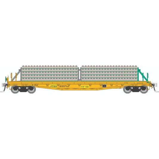 Rapido Class F30D 50' Concrete Tie Car w/ Load (138306A) | Single | Fairmont Tamper | HO Scale