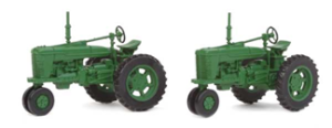 Walthers SceneMaster Farm Tractor 2-Pack, Assembled, Green, HO Scale