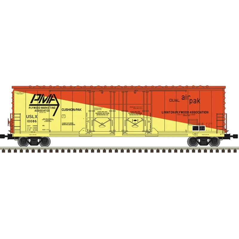 Atlas Master(R) 53' Evans Double Plug Door Boxcar (20008105) | USLX Plywood Marketing Associates #10163 | HO Scale