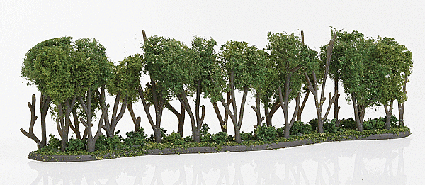 Woodland Scenics, Hedge Row, Woodland Classics(TM) Ready Made Trees(TM), 7 3/4 x 1 to 2" (19.6 x 2.5 to 5 cm), All Scales