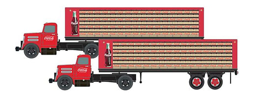 Classic Metal Works, Mini Metals, IH R-190 Tractor, Flatbed Trailer, Load 2-Pack, Coca-Cola, N Scale