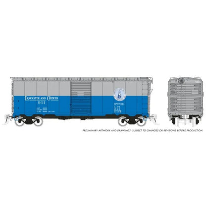 Rapido 180005-2 1937 AAR 40' Boxcar w/ Square Corner Lancaster & Chester #908 HO Scale