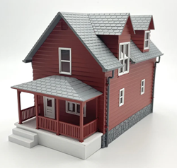 Rock Island Hobby RIH, Red Farmhouse, Assembled, HO Scale