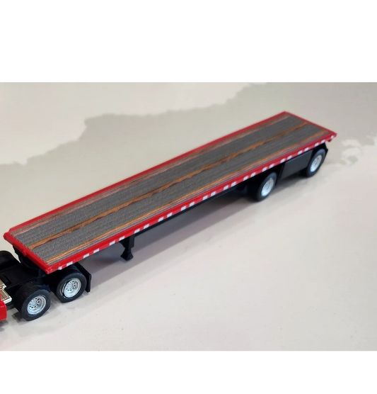HO Logistics Replicas (HL-478) | High Boy 48' Spread Axle Flat Bed Trailer (Red) | HO Scale