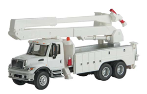 Walthers SceneMaster International(R) 7600 Utility Truck with Bucket Lift, Assembled, White (Includes MOW Decals), HO
