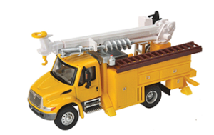 Walthers SceneMaster International(R) 4300 Utility Truck w/ Drill, Assembled, Yellow, HO