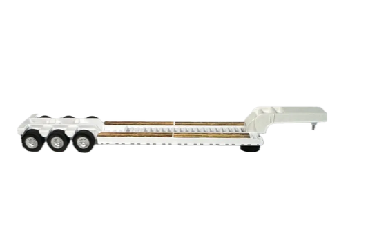 HO Logistics Replicas (HL-487) | Low Boy Construction Trailer (White) | HO Scale
