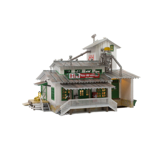 Woodland Scenics (4949) | H&H Feed Mill w/ LED | N Scale