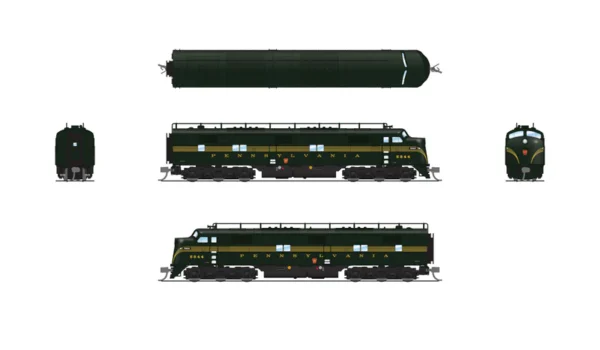 Broadway Limited EMD E7 A/B, PRR #5844A/5844B, DGLE 5-Stripe, A Unit Paragon4 Sound/DC/DCC, Unpowered B Unit, N Scale (New) - Image 4