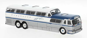 Brekina Automodelle 1954-1956 GMC PD-4501 Scenicruiser Bus, Assembled, Greyhound, As Delivered, HO Scale