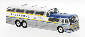 Brekina Automodelle 1954-1956 GMC PD-4501 Scenicruiser Bus, Assembled, Greyhound, HO Scale