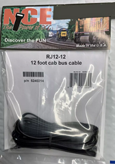 NCE 6-Wire Straight Cab Bus Cable, 12' RJ12 Cable for UTP/DIN Panel Wiring