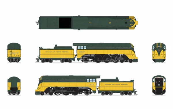 Broadway Limited Imports C&NW 4-6-2 "Yellow Jacket" #1617, 1942 Appearance, Paragon4 Sound/DC/DCC, HO - Image 3