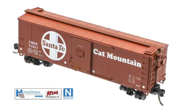 Home Shops Atlas USRA Rebuilt Steel 40' Boxcar, Cat Mountain CMSF #72656, N Scale, New - Image 6