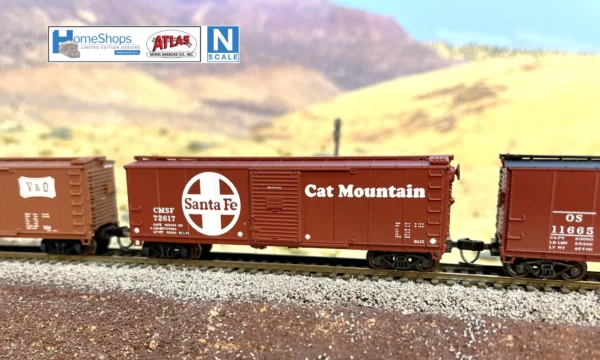 Home Shops Atlas USRA Rebuilt Steel 40' Boxcar, Cat Mountain CMSF #72656, N Scale, New - Image 3