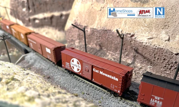 Home Shops Atlas USRA Rebuilt Steel 40' Boxcar, Cat Mountain CMSF #72656, N Scale, New - Image 5