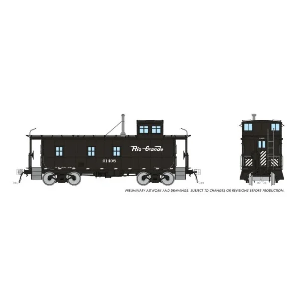 Rapido - D&RGW End Cupola As-Built Steel Caboose: Black Scheme #01408 - HO Scale - Image 2