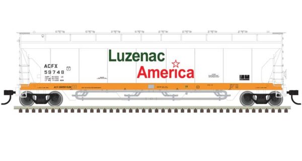 Atlas, Pressureaide Centerflow Covered Hopper, Luzenac America #59748, Ready to Run, Master, N Scale - Image 2