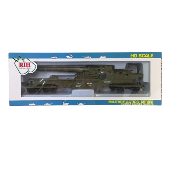 Rock Island Hobby RIH US Army Big Gun with Crank, HO Scale - Image 2