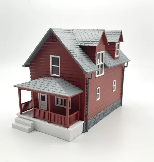 Rock Island Hobby RIH, Red Farmhouse, Assembled, HO Scale - Image 2